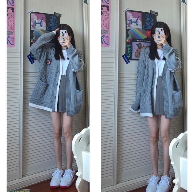  Áo Khoác Cardigan Dệt Kim Cổ Chữ V Dáng Rộng Phong Cách Retro Anh Quốc Có Size Lớn M~4XL | BigBuy360 - bigbuy360.vn