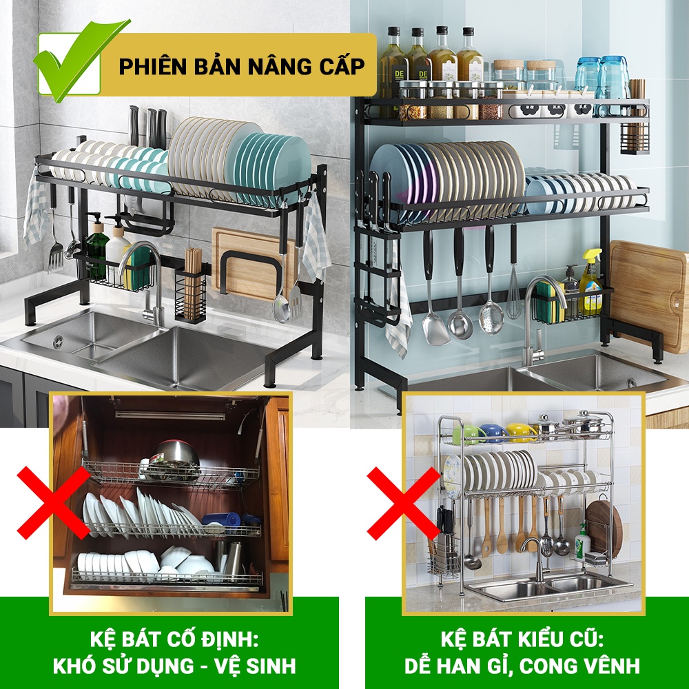 Kệ úp chén bát, giá để đồ rửa bát đĩa nhà bếp đa năng chất liệu sơn tĩnh điện cao cấp LABI VN LB065