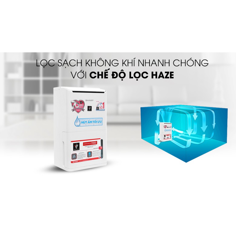 Máy hút ẩm và tạo ion Sharp DW-D12A-W