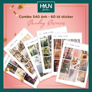 540 ảnh Sticker dán khác nhau - Set 60 tờ hoặc Set 10 tờ - trang trí sổ tay thủ công - Hyun Boutique
