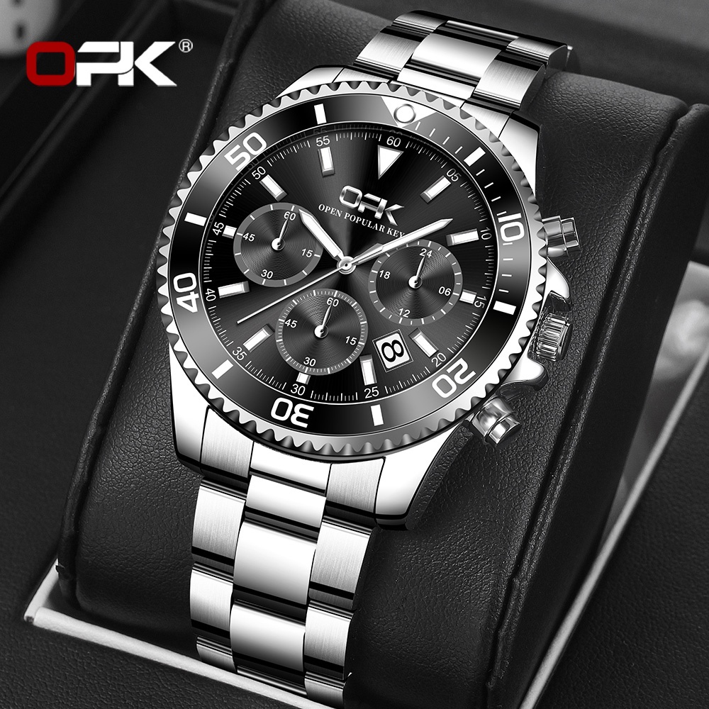 Đồng hồ nam chính hãng OPK8136 dây thép không gỉ chống thấm nước dạ quang giá rẻ bền đẹp
