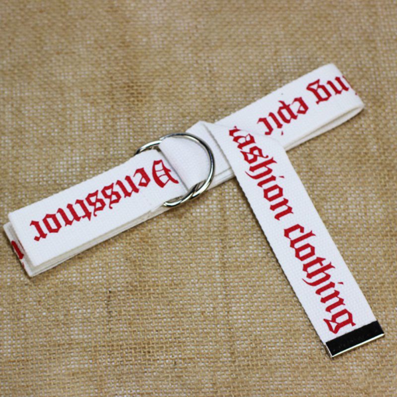 Thắt lưng canvas in chữ cá tính cho nữ