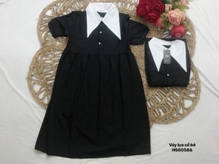 Váy suông cổ bẻ phối màu (HS)
