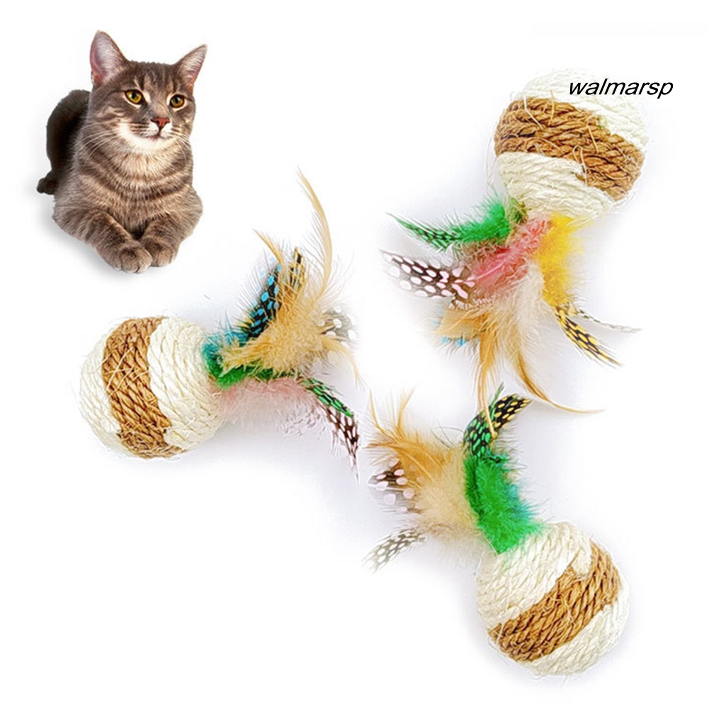Bóng đồ chơi đính lông vũ dành cho mèo cưng
