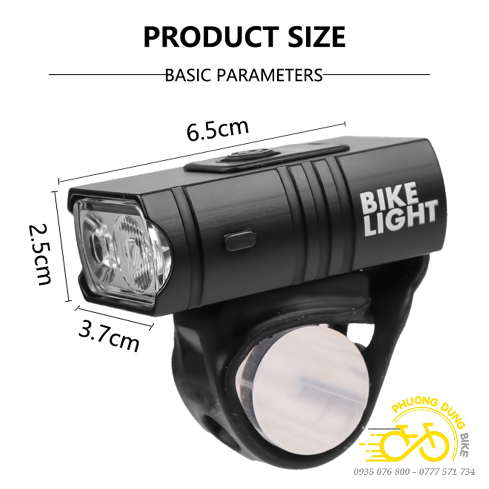 Đèn pha xe đạp 2 bóng T6 BIKE LIGHT 800LM 1000mAh