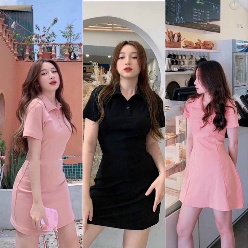 [Mã SR14MAY5 giảm 20K đơn 50K] Đầm Thun Trơn Polo Đơn Giản | BigBuy360 - bigbuy360.vn