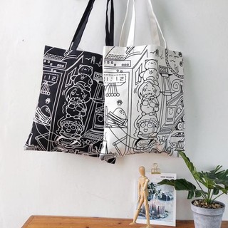 Túi tote vải bố đựng đồ in hình cô gái Nhật Bản dễ thương phong cách thời trang Hàn Quốc cao cấp