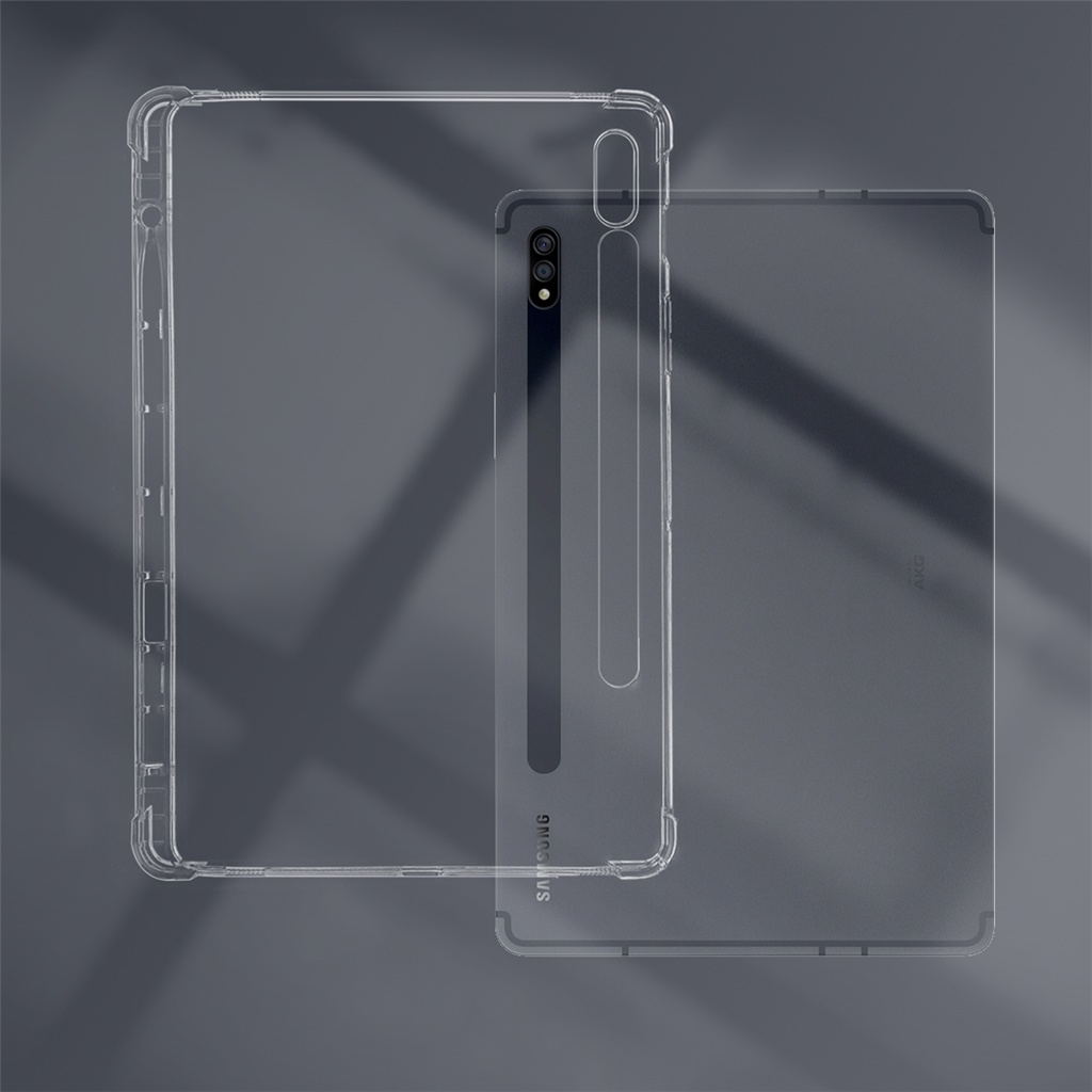 Ốp Máy Tính Bảng TPU Silicon Trong Suốt Có Ngăn Đựng Bút Cho Samsung Galaxy Tab S7 FE 12.4'' 2021 SM-T730 SM-T733 T736B