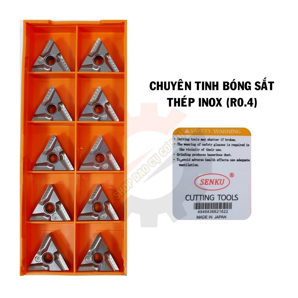 Mảnh chíp tiện TN16 góc R04 - R08 cao cấp Nhật Bản chạy gang, sắt thép, inox, nhôm gỗ nhựa, tinh bóng