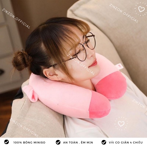 Gối chữ u nhồi bông dễ thương tiện lợi.Gối cổ du lịch cao cấp ZinZon