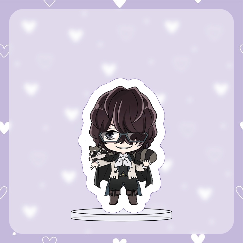 Mini standee BUNGOU STRAY DOGS ver ĐEO KÍNH Văn Hào Lưu Lạc tượng acrylic anime chibi trang trí xinh xắn