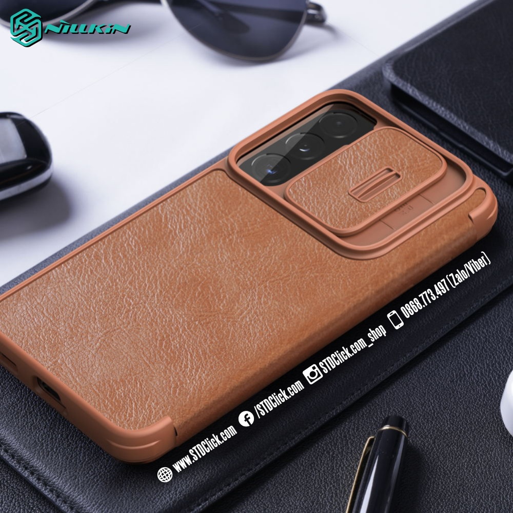 BAO DA SAMSUNG GALAXY S22 PLUS 5G NILLKIN QIN PRO BẢO VỆ CAMERA CHÍNH HÃNG