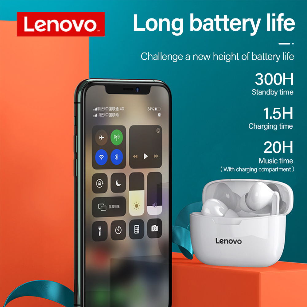 [Mã ELBMO2 giảm 12% đơn 500K] Tai nghe không dây mini Lenovo Xt90 TWS chống nước IPX5 có micro và phụ kiện