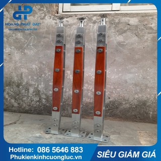 (Hình Chụp Thật)Trụ Cầu Thang Trụ Xỏ Inox 304 ⚡FreeShip⚡ Má Gỗ Lim Nam Phi Siêu Hot