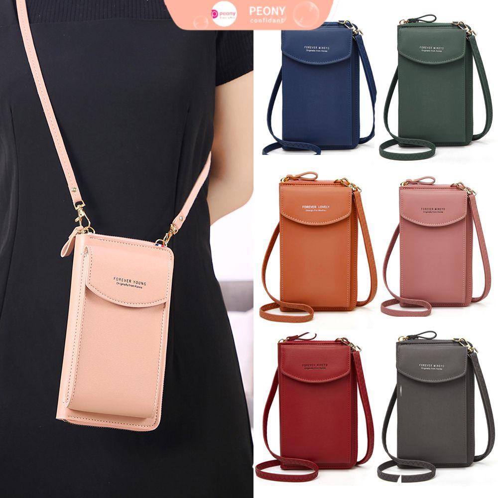 ❈Hoa Mẫu Đơn❈ Túi Xách Da PU Đựng Điện Thoại Kiêm Ví Cầm Tay Đa Năng Sức Chứa Lớn Nhiều Màu Sắc Thời Trang Cho Nữ