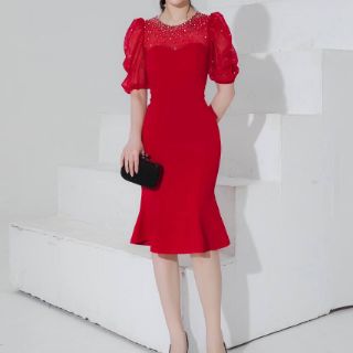 ĐẦM BODY ĐUÔI CÁ TAY PHỒNG PHỐI LƯỚI
