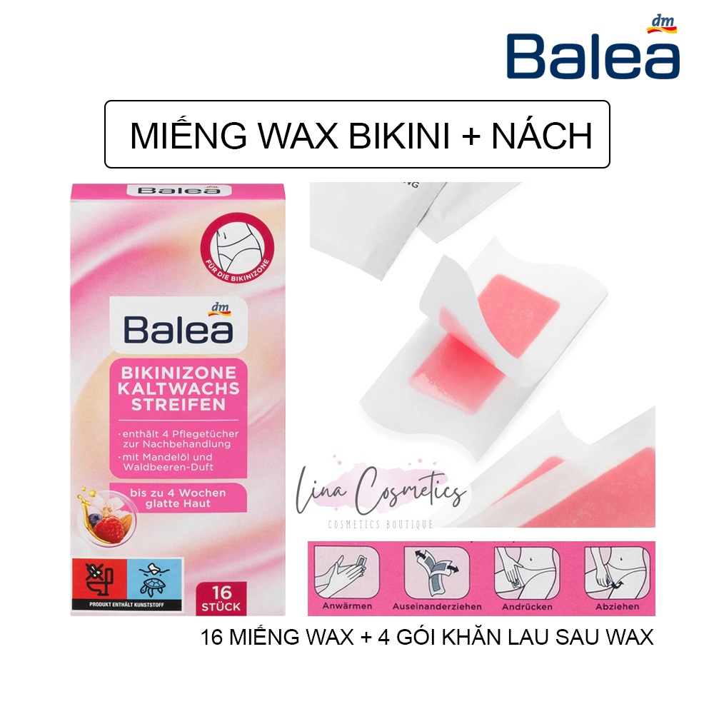 Miếng wax lông mặt, miếng wax lông bikini, body Balea nội địa Đức