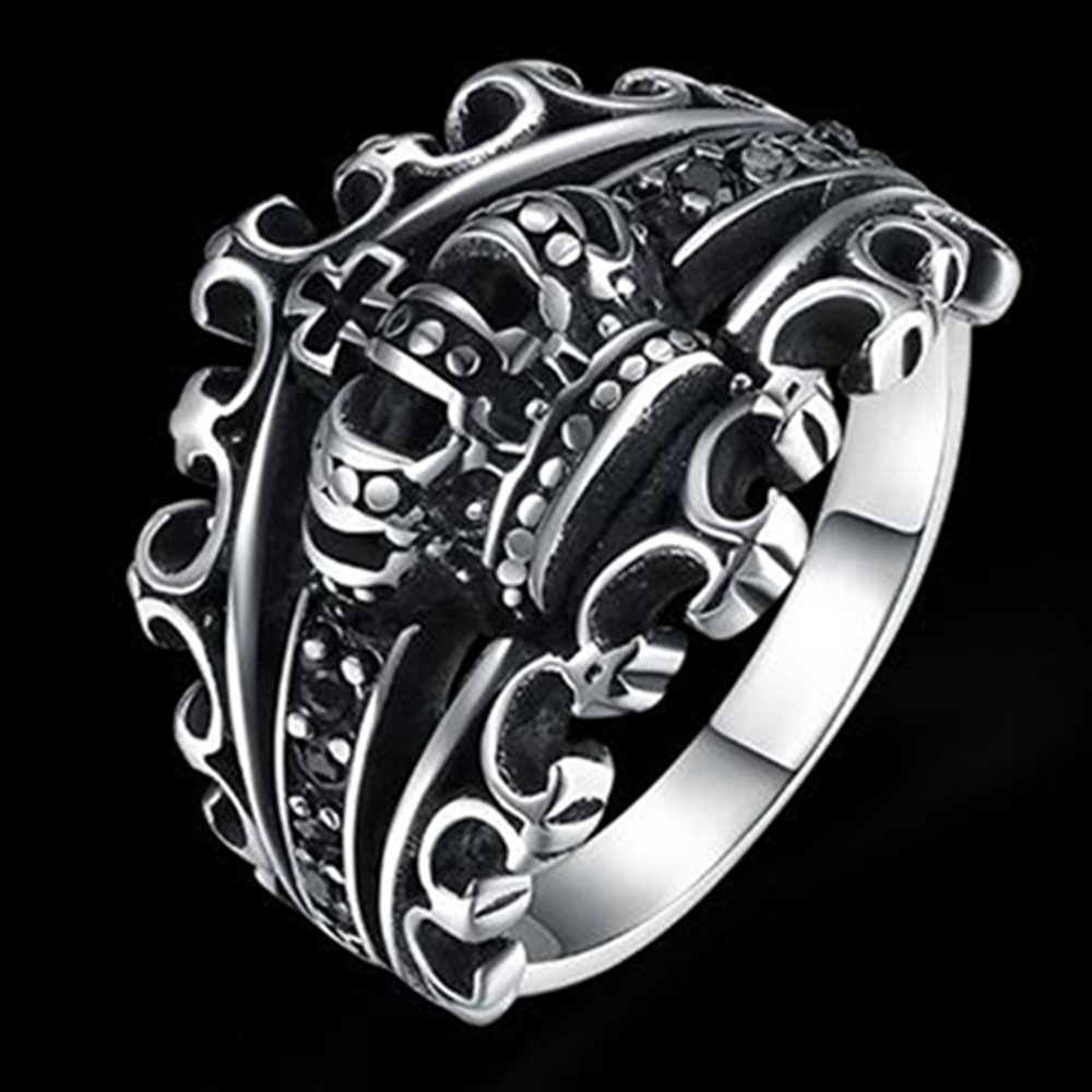 Nhẫn Hình Vương Miện Phong Cách gothic Cổ Điển Cho Nam