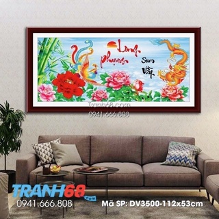 Tranh đính đá/tranh thêu long phụng sum vầy-hạnh phúc sum vầy lv492,lv3500