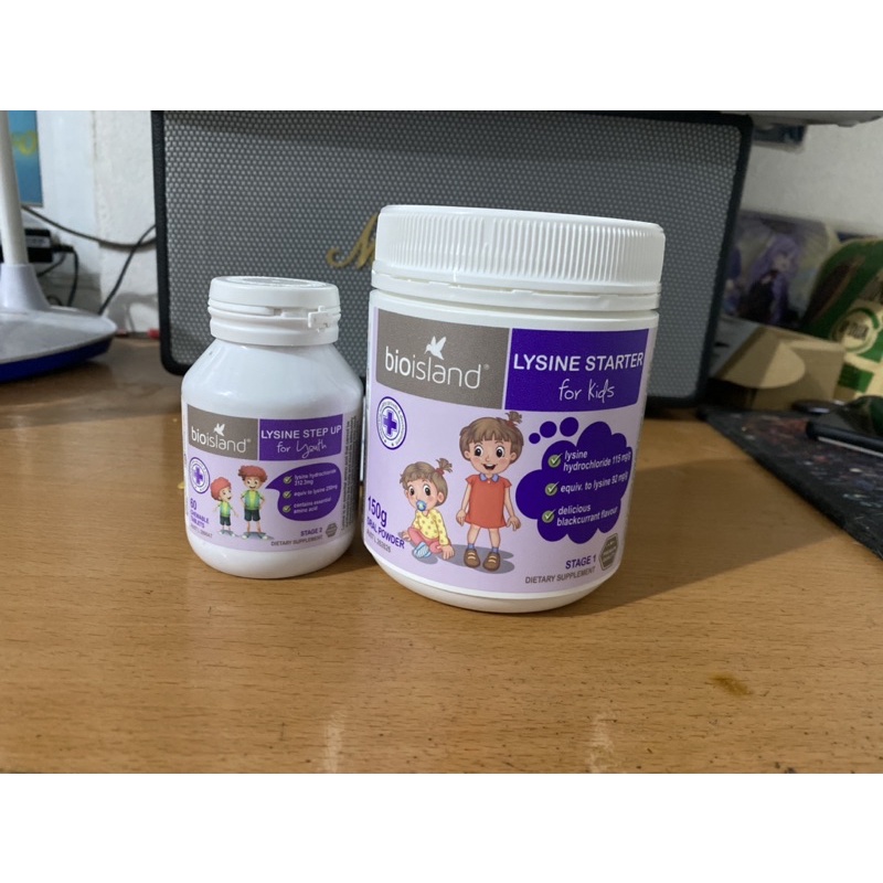 Lysine bột và viên tăng chiều cao cho bé Bio island Úc