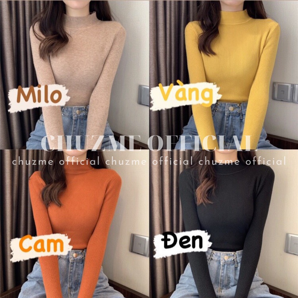 Áo Len Tăm Cổ 3 Phân, Áo Len Giữ Nhiệt Co Giãn Chất Đẹp