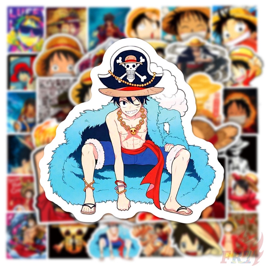 Set 50 hình dán One Piece Luffy Series 01 chống thấm nước trang trí đa dụng