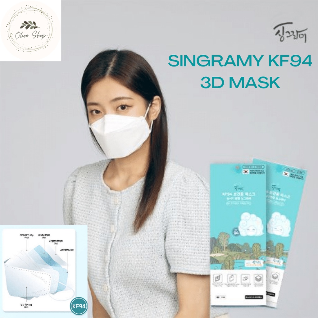 Khẩu trang 3D Singramy KF94 kháng khuẩn, lọc bụi mịn