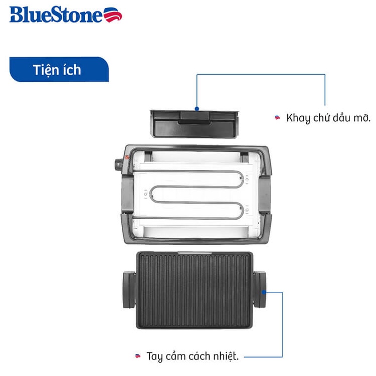 Vỉ Nướng Điện Ceramic Bluestone EGB-7418 (1500W)