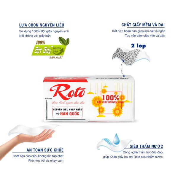 50 gói khăn giấy đa năng Roto- RT22-2