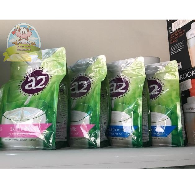 Sữa tươi dạng bột nguyên kem và tách kem A2 bịch 1kg