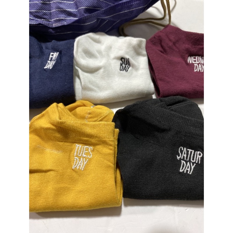 Sỉ tất 7 đôi tất Thêu 7 ngày 100% cotton