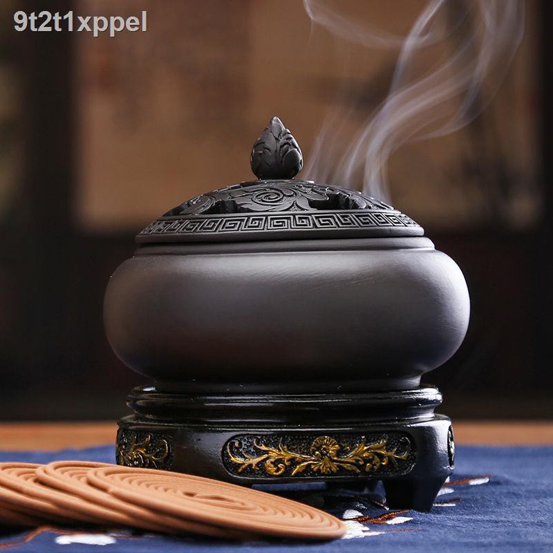 ✟[Có thể dùng làm gạt tàn] Lư hương retro sáng tạo tháp tượng phật cổ rồng phượng gốm sứ