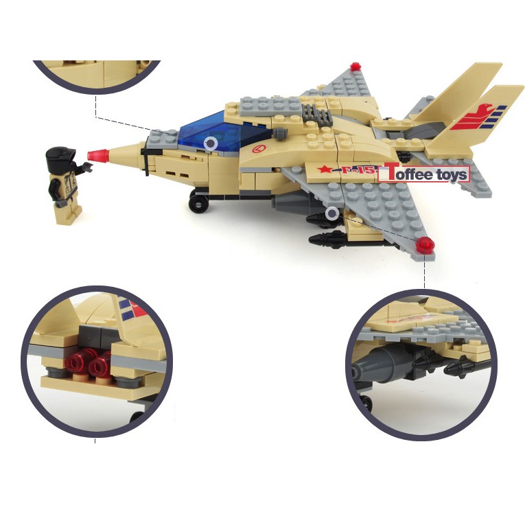 Bộ đồ chơi xếp hình lego máy bay F15 cho bé