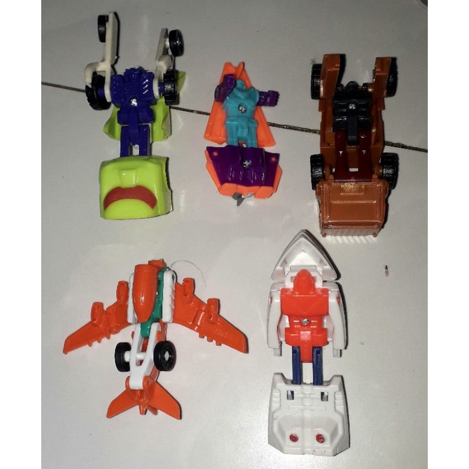 Sét 5 đến 13 chiếc xe tàu và máy bay mini biến hình thành robot bằng nhựa