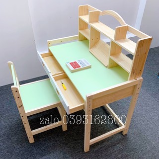 (SẴN) Bàn Cho Bé Học Bài Có Giá Sách Size 100cm