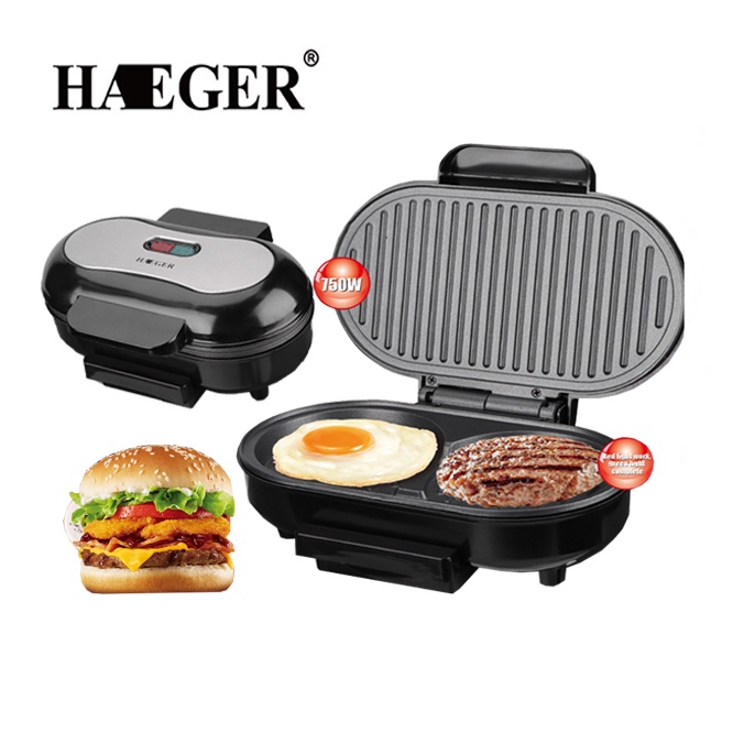 Máy nướng thịt, ốp la trứng làm bánh mì hamburger, nướng bò bít tết HAEGER HG-245 Chính Hãng