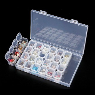 Hộp đựng phụ kiện trang sức, đá trang trí gắn móng 28 ô - Carton Nail