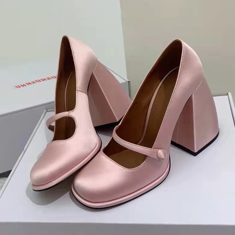 Giày Cao Gót Chất Liệu Satin Size 3.94 Inch Thời Trang Cho Nữ Size 35-39