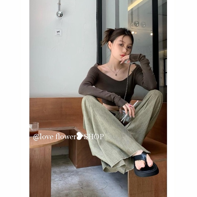 Bộ Áo Thun Tay Dài / Quần Ống Rộng / Quần Ống Rộng Chống Nắng Mỏng Và Mỏng Cho Nữ