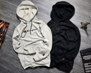 ÁO CHAMPION HOODIE BASIC GRAY / BLACK