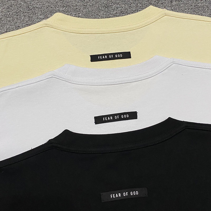 FEAR OF GOD Double Line Letter Print Loose All-match Short Sleeve T-Shirt