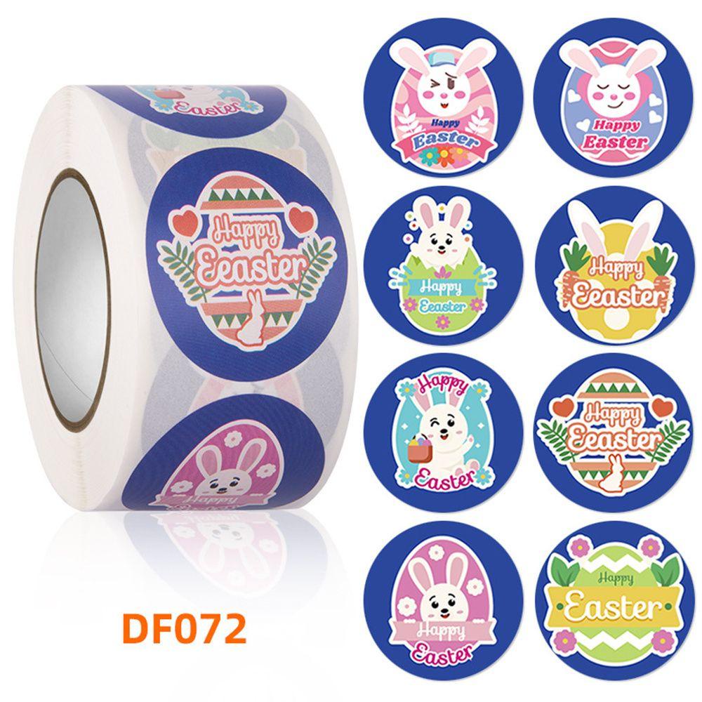 Cuộn 500 Nhãn Dán Trang Trí Hình Thỏ Phục Sinh Dễ Thương