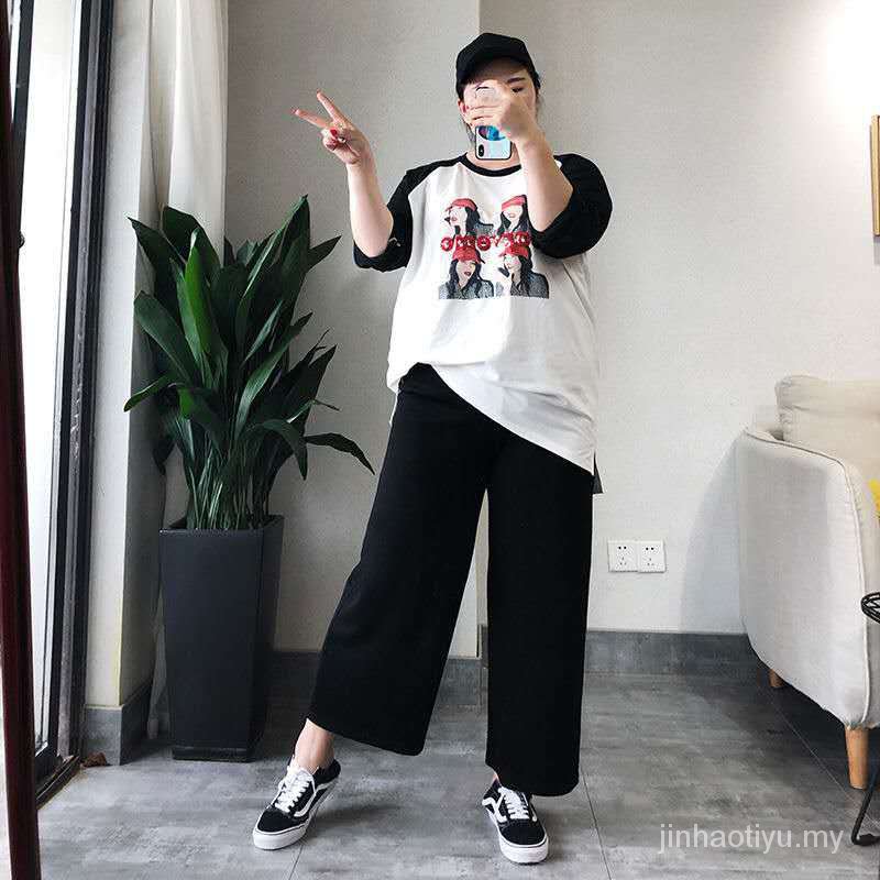 Quần Dài Ống Rộng Lưng Thun Màu Đen Có Size Lớn 300jin Thời Trang Dành Cho Nữ | BigBuy360 - bigbuy360.vn