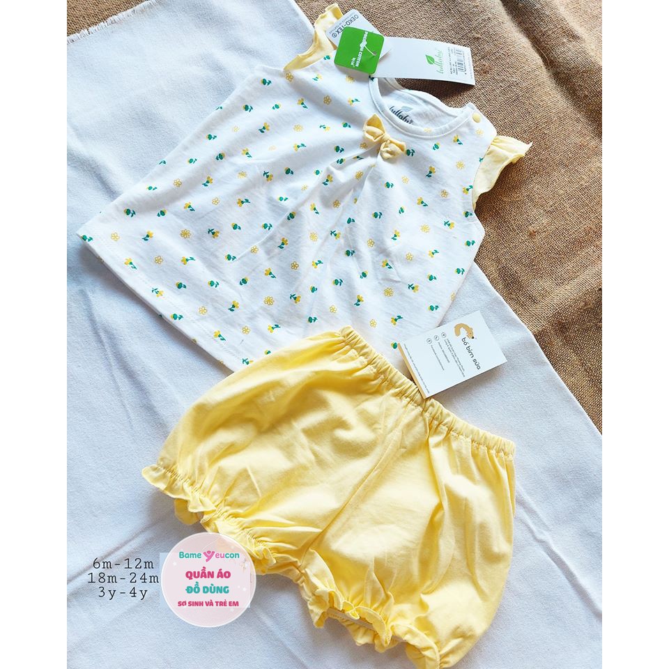 Bộ cánh tiên bé gái Lullaby cotton cao cấp quần bèo nhúm cực xinh(6M-4Y)