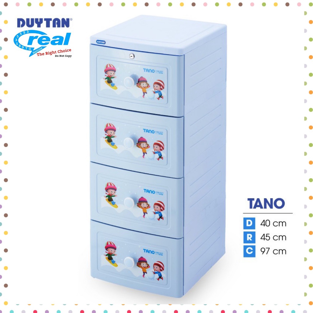 Tủ nhựa Duy Tân TANO 4 Ngăn Màu Dương