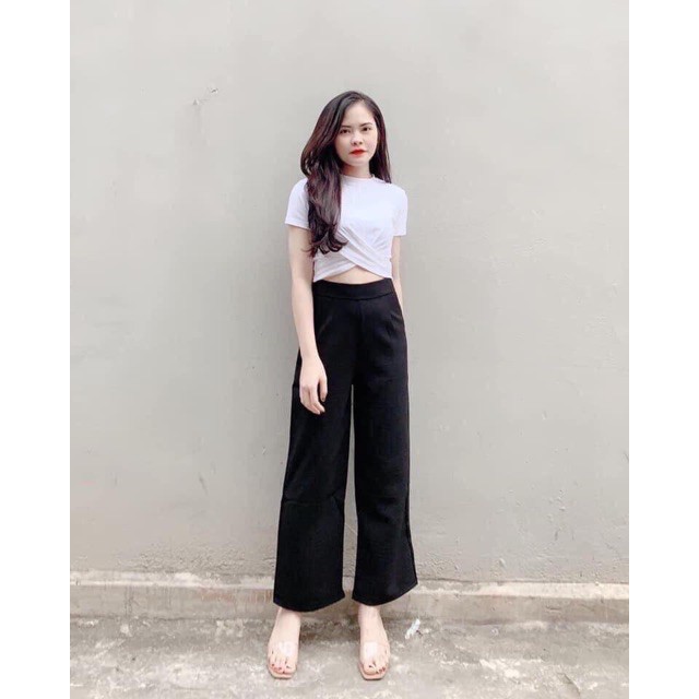 Áo Croptop Xoắn Bụng Cá Tính D&amp;N ( Áo Thun Croptop Dễ Thương)