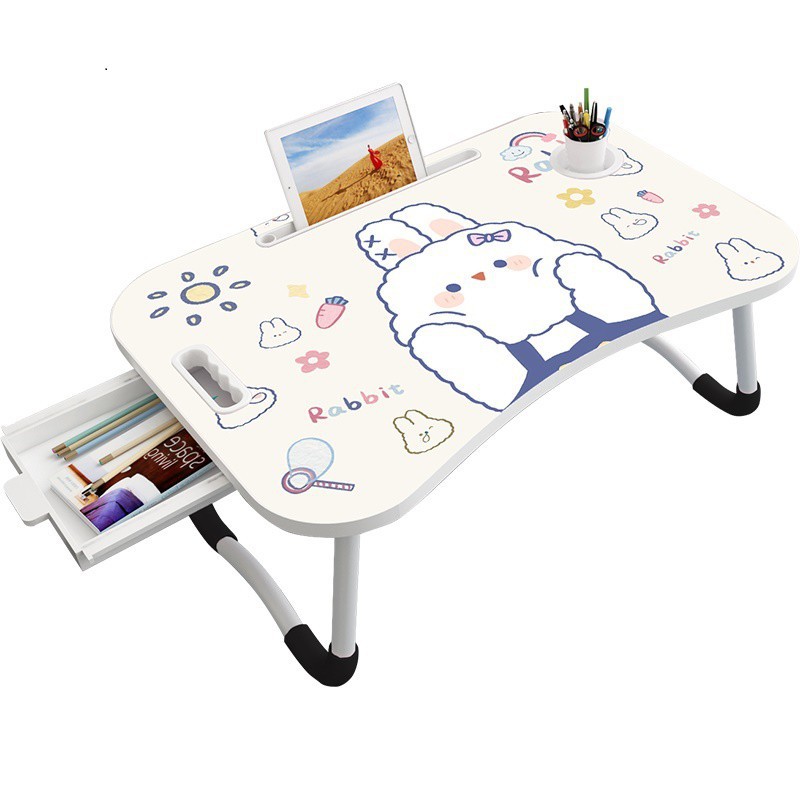[Hàng  Uy Tính] bàn nhỏ hoạt hình dễ thương máy tính đơn giản viết ký túc xá sinh viên phòng ngủ gấp