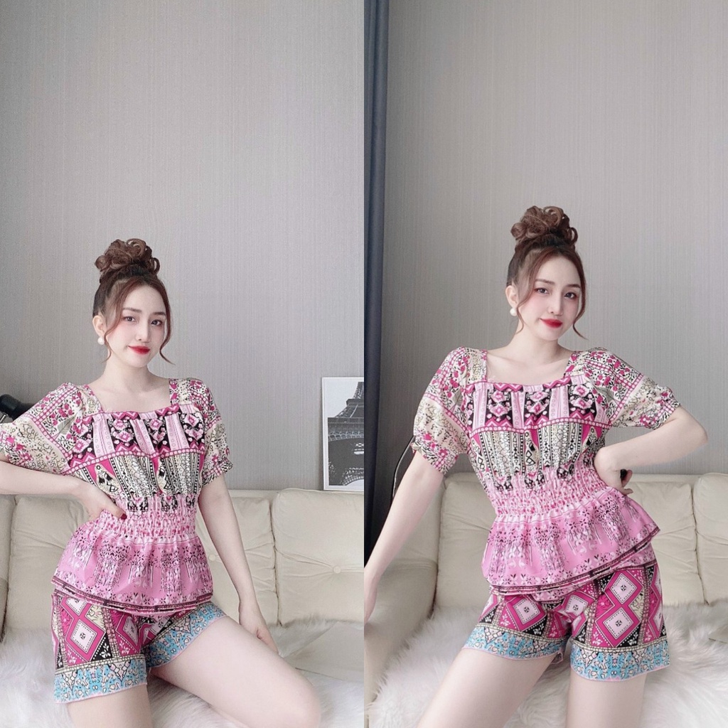 Đồ Bộ Pijama lụa💖Bộ lụa hàn thiết kế quần sọc chất liệu mát lạnh [Siêu Hot] | BigBuy360 - bigbuy360.vn