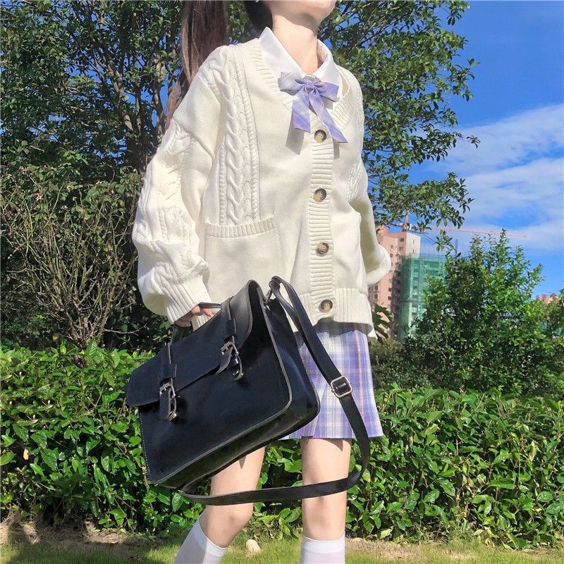 Áo khoác len lolita JK siêu xinh Form to☘️ Có ảnh thật sẵn