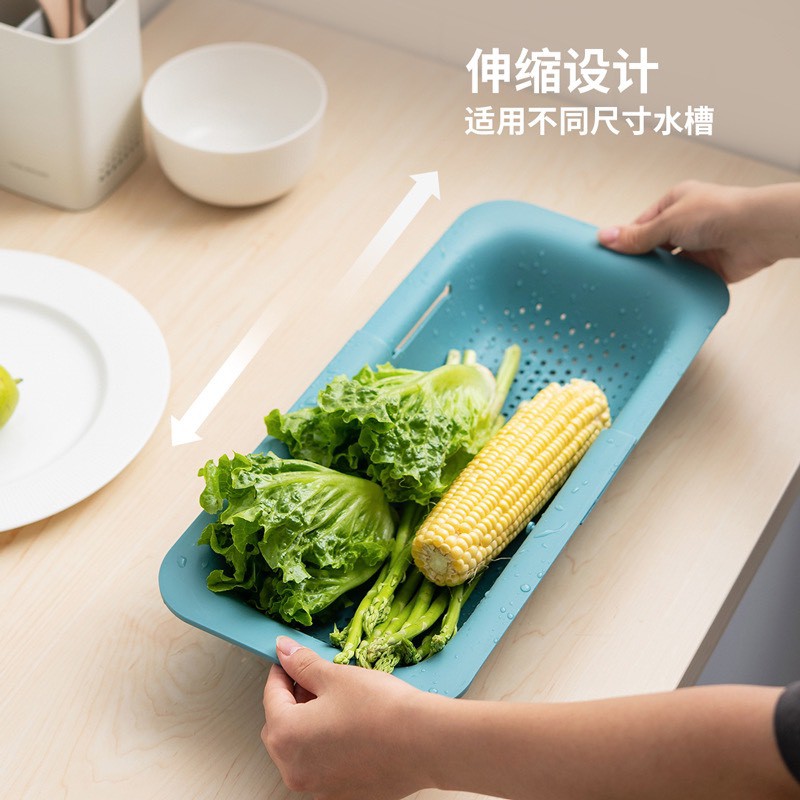 Rổ Rửa Rau Củ Quả Gác Bồn Rửa Chén Gấp Gọn Đa Năng Tiện Lợi Dễ Sử Dụng